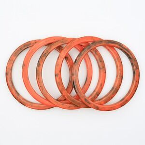 Vintage Bakelite Orange Black Marbled Stack Bangle Bracelets Set of 5 1930s